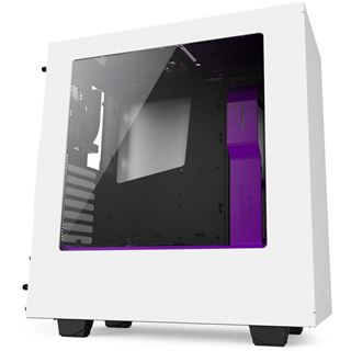 NZXT S340 mit Sichtfenster Midi Tower ohne Netzteil weiss/violett