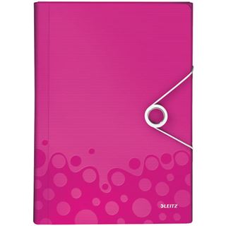 Leitz Projektmappe WOW, A4, PP, 6 F&auml;cher, pink-metallic