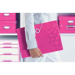 Leitz Projektmappe WOW, A4, PP, 6 F&auml;cher, pink-metallic