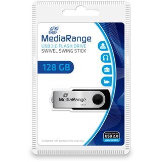 128 GB MediaRange Micro-Drive silber USB 2.0