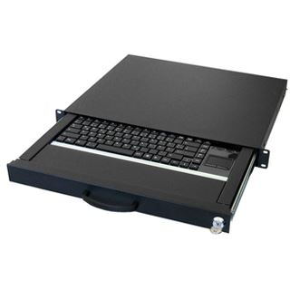 Aixcase 48.3cm Tastaturschublade 1HE DE USB Touchpad schwarz