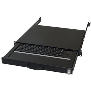 Aixcase 48.3cm Tastaturschublade 1HE DE PS2&USB Trackb. schw