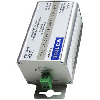 Wantec 2wIP 2-Draht Ethernet Adapter mit PoE / Schraubklemmen