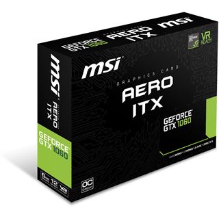 6GB MSI GeForce GTX 1060 AERO ITX 6G OC Aktiv PCIe 3.0 x16 (Retail)