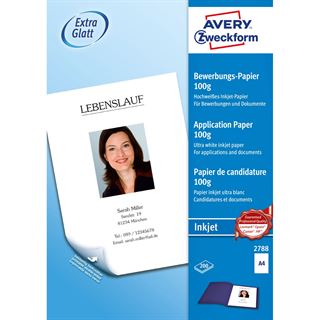AVERY Zweckform Inkjet-Bewerbungspapier, DIN A4, 100 g/qm