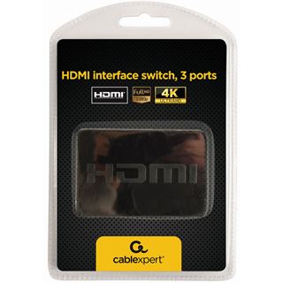 Gembird HDMI Switch 3 Eingänge -> 1 Ausgang 4k +Fernbed.