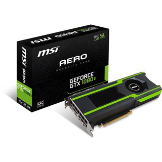 11GB MSI GeForce GTX 1080 Ti AERO 11G OC Aktiv PCIe 3.0 x16 (Retail)