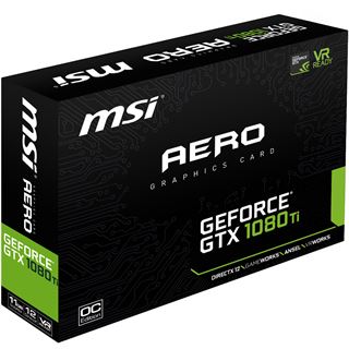 11GB MSI GeForce GTX 1080 Ti AERO 11G OC Aktiv PCIe 3.0 x16 (Retail)