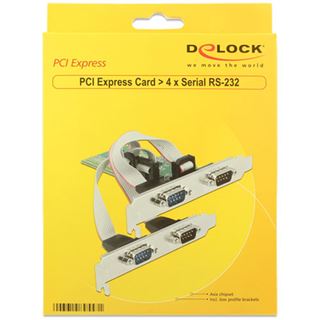 Delock PCI Expr Card 4x D-Sub9 (je 2 auf Slotblech)