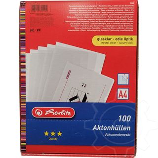 herlitz Sichth&uuml;lle, DIN A4, PP, glasklar, 0,11 mm