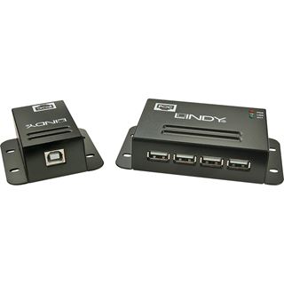 Lindy USB 2.0 Cat.5 Extender 50m, Power over RJ45, 4 Port