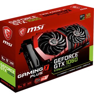 6GB MSI GeForce GTX 1060 GAMING X+ 6G Aktiv PCIe 3.0 x16 (Retail)