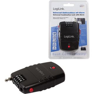 Logilink Kombinationsschloss 4-stellig mit Alarmfunktion schwarz
