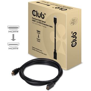 (€5,30*/1m) 3.00m Club 3D HDMI2.0 Verlängerungskabel