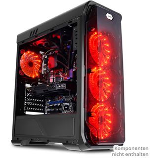 LC-Power 988B Red Typhoon mit Sichtfenster Midi Tower ohne Netzteil