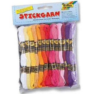 Folia Stickgarn, 52 Docken � 8 m, farbig sortiert