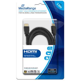 (€2,97*/1m) 3.00m MediaRange HDMI Anschlusskabel High-Speed mit