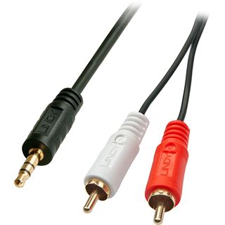 1.00m Lindy Audio Adapterkabel Stereo 3.5mm Klinke Stecker 3polig auf