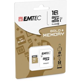 16 GB EMTEC Gold+ SDHC Class 10 U1 Retail inkl. Adapter auf SD