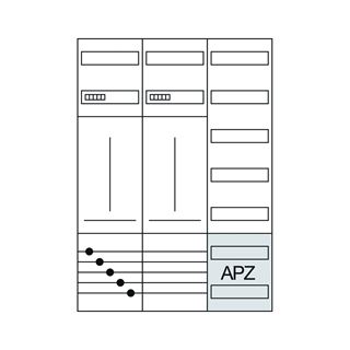 Hager Komplettschrank 2Z AP 1stö 3Feld IP44 SS_5p mit