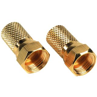 Hama F-Stecker 6,6mm auf Gold 2 Stueck