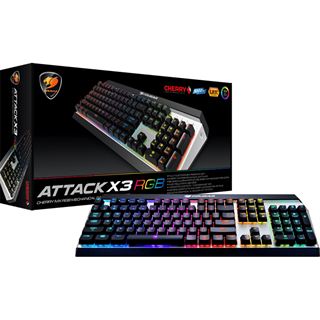 Cougar Attack X3 RGB CHERRY MX RGB Red USB Deutsch schwarz/silber