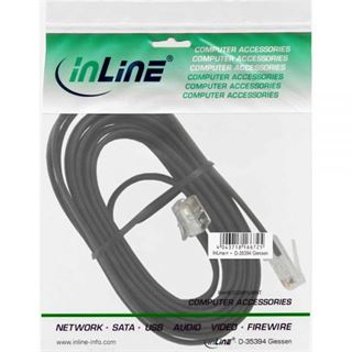 (€0,49*/1m) 10.00m InLine Modularkabel 6-adrig RJ12 Stecker auf