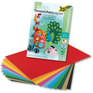 folia Tonpapierblock, DIN A3, 130 g/qm, 10 Blatt