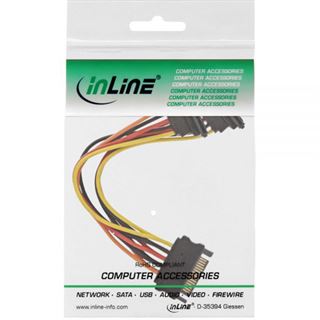 (€16,33*/1m) 0.30m InLine SATA Y-Stromadapterkabel SATA Strom