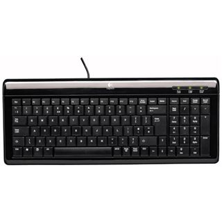 Logitech Ultra Flat Tastatur Schwarz Deutsch PS2/USB