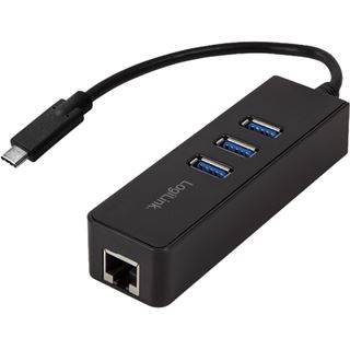 LogiLink USB 3.0 Typ-C auf Gigabit Adapter zu 1x RJ45 und 3x
