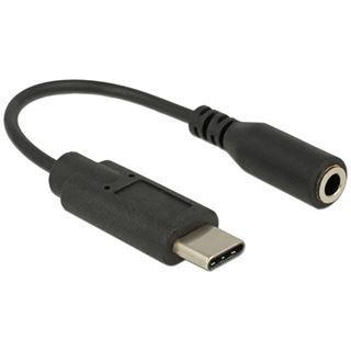 Delock Audio Adapter USB C Stecker auf Klinke Buchse Schwarz