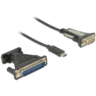Delock Adapter USB Type-C -> Seriell DB9 + Adapter DB25