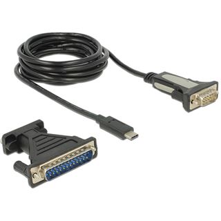 Delock Adapter USB Type-C -> Seriell DB9 + Adapter DB25