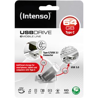 64 GB Intenso cMobile Line silber USB 3.0 und Typ C