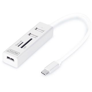 Digitus OTG USB2.0 TypC 3-Port-Hub mit Kartenleser