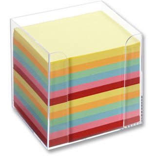 folia Zettelbox, Kunststoff, glasklar, F&uuml;llung: farbig