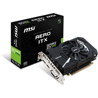 2GB MSI GeForce GTX 1050 AERO ITX OCV1 Aktiv PCIe 3.0 x16 (Retail)