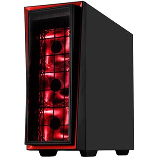 Silverstone Redline RL 06 GP LED rot mit Sichtfenster Midi Tower ohne