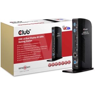 Club 3D SenseVision Dock Station - USB3.0 4K Dual Display Docking
