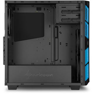 Sharkoon AI7000 ged&auml;mmt Midi Tower ohne Netzteil schwarz/blau