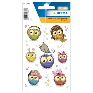 Herma Sticker MAGIC Eulenkinder Transpuffy