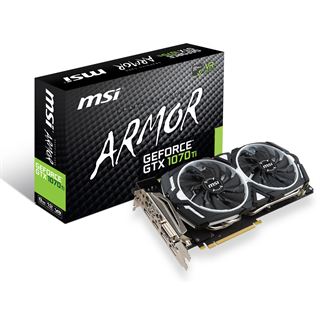 8GB MSI GeForce GTX 1070 Ti ARMOR 8G Aktiv PCIe 3.0 x16 (Retail)