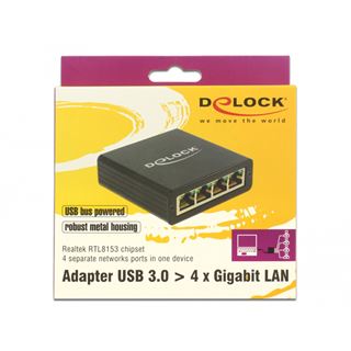 Delock Adapter USB 3.0 > 4 x Gigabit LAN