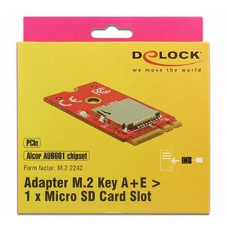 Delock Adapter M.2 Key A+E > 1x Micro SD Card Slot