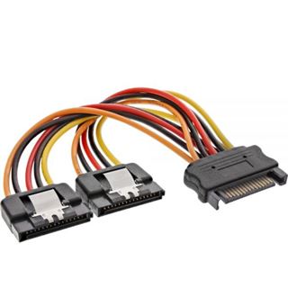 (€23,00*/1m) 0.30m InLine SATA Y-Stromadapterkabel SATA Strom