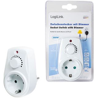 Logilink Steckdosenadapter mit Dimmer weiß