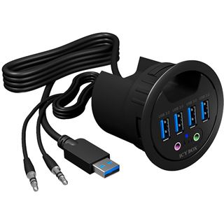 Raidsonic ICY BOX USB 3.0 Tisch-Hub mit 4x USB, Audio