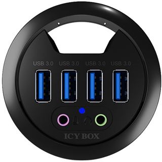 Raidsonic ICY BOX USB 3.0 Tisch-Hub mit 4x USB, Audio