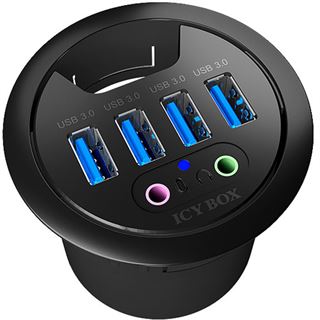 Raidsonic ICY BOX USB 3.0 Tisch-Hub mit 4x USB, Audio